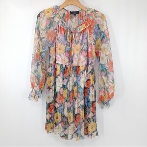 Aakaa Floral Mini Dress - Multicolor